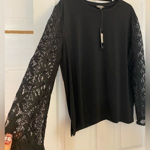 Black blouse w/ lace sleeves